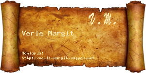 Verle Margit névjegykártya